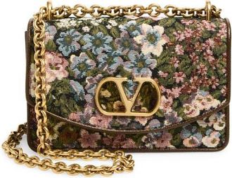 Valentino Garavani Small DeVain Floral Jacquard Shoulder Bag in Multi Pink at Nordstrom