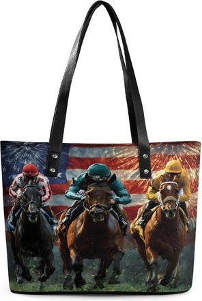 Generic USA Running Horses Tote Bags for Women Cute Shoulder Purses Handbags