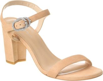 Stuart Weitzman Crystal 75 Suede Block Sandal