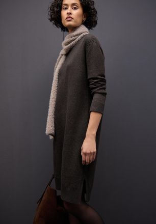 Street One Strickkleid STREET ONE, Damen, Gr. 40, N-Gr, schwarzest braun meliert, Web, Obermaterial: 37% Baumwolle, 34% Polyacryl, 26% Polyester, 3% Elasthan, me