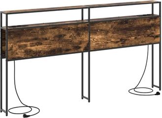 vidaXL Cabecera de almacenamiento con cabecera Roble ahumado 200 cm Vidaxl