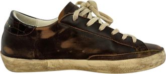 Golden Goose Super-Star Sneakers in Brown Leather
