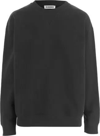 Jil Sander Black Contrast Logo Cotton Sweatshirt