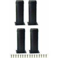 OEM 4 Piezas 15cm Patas Ajustables De Metal De Acero Inoxidable Negro Para Muebles, Armarios, Mesas, Sof&aacute;s, Patas De Repuesto, Negro, 15cm - Crezuo