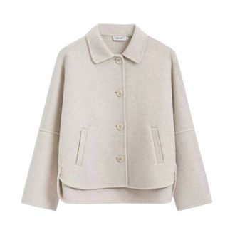Knit-ted Flyn Jas - Dames - Jassen - Beige - Maat: XL Wol