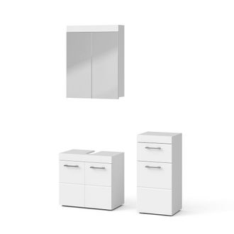 Vicco Conjunto De Muebles De Ba&ntilde;o Luna, Blanco, 3 Piezas