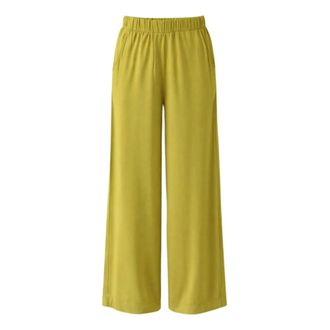 Max Mara Wide Trousers, female, Green, Size: S Savio Wide Trousers