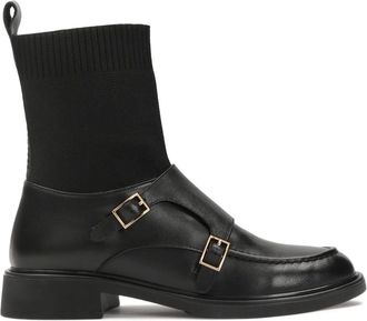 Kazar Schoenen, Dames, Zwart, 39 EU, Leer, Zwarte laarzen met sokbovenkant