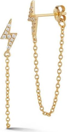 Glaze Jewelry Cubic Zirconia Bolt Chain Drop Earrings in Gold at Nordstrom Rack