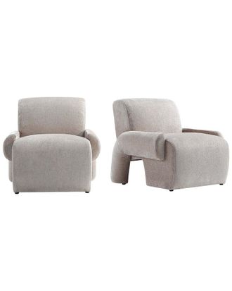 Manhattan Comfort Set Of 2 Modern Verandah Chenille Accent Chairs
