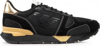 Emporio Armani Sneakers - Heren - Sneakers - Zwart - 44 EU - Leer - Schoenen
