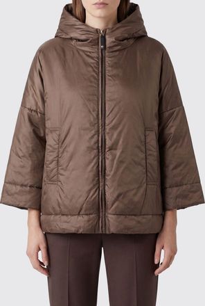 Max Mara Piumino corto con cappuccio in tessuto tecnico e spalle cadute