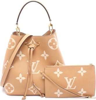 Louis Vuitton Borsa a secchiello Bicolour Neonoe MM in pelle Empreinte con motivo Monogram Giant 2021-2025 - Marrone