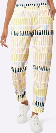 Cr&eacute;ation L Schlupfhose CREATION L, Damen, Gr. 36, Normalgr&ouml;ssen, ecru, moos, bedruckt, 75% Polyamid, 25% Elasthan, bedruckt, gemustert, mehrfarbig, Hosen Schlupf