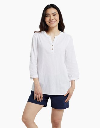 Mountain Warehouse Womens Mountain Warehouse Womens/Ladies Petra Relaxed Fit 3/4 Sleeve Shirt - White - Size: 14