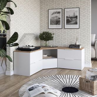 Vicco Conjunto De Sal&oacute;n Wido, Blanco/sonoma, 3 Partes, Vicco