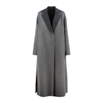 Fabiana Filippi Grey Coat In Double Wool