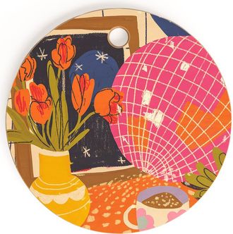 Deny Designs Disco Night Wood Cutting Board in Orange at Nordstrom Rack