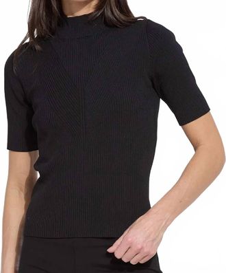 Lyss&eacute; Bernadette Short Sleeve Ribbed Top In Black