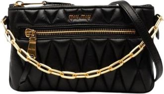 Miu Miu Pre-owned Cross Body Bags, female, Black, Size: ONE SIZE Pre-owned Cross Body Bag
