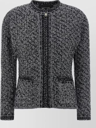 Fabiana Filippi tweed jacket round neck long sleeves pockets