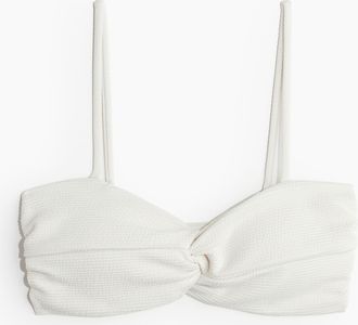 H&M Wattiertes Bikinitop mit Twistdetail - White