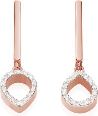 Monica Vinader Naida Diamond Mini Lotus Open Drop Earrings