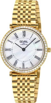Gevril Group Steinway WoMens Diamond, Stainless Steel Case, MOP White Dial, 316L Bracelet Watch. - Gold - One Size