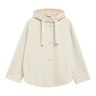 Comma Jassen, Dames, Beige, M, Leer, Cape Jacket