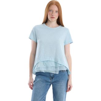 Wilt Boxy Short Sleeve Mixed Hem in Corydalis Blue at Nordstrom, Size Medium
