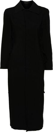 Yohji Yamamoto midi shirt dress - women - Rayon/Cupro - 2 - Black
