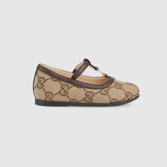 Gucci Baby - Double G Ballet Flat, Beige, Fabric