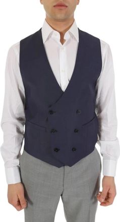 Karl Lagerfeld Gilet - Heren - Gillet - Blauw - M - Kostuums