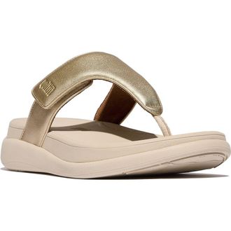 FitFlop F-Mode Go Adjustable Platform Flip Flop in Platino at Nordstrom Rack, Size 10