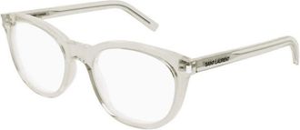 Saint Laurent Ladies Beige Round Eyeglass Frames SL471 004