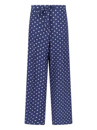 P.A.R.O.S.H. Silk Polka Dot Pants With Front Bow Detail