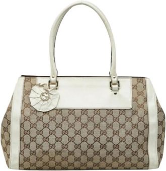 Gucci Pre-owned Handbags, female, Beige, Size: ONE SIZE Pre-owned GG Canvas Tote Bag