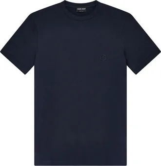 Giorgio Armani Blue Stretch Viscose Crewneck T-Shirt