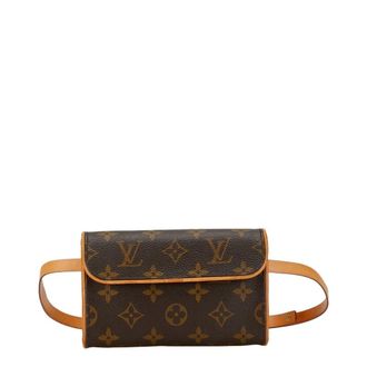 Louis Vuitton Monogram Brown Pvc Leather Pochette Sling Bag (Pre-Owned)