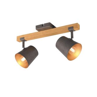 Trio Lighting Bell Bar 2 Luces Regulables Bombillas Excluidas Madera Y N&iacute;quel Antiguo 801900267