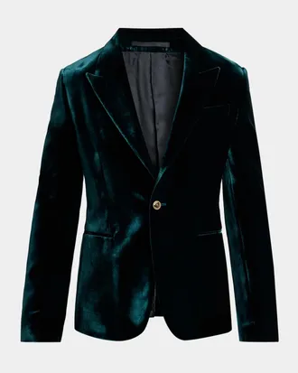 Versace Men & apos;s Peak Lapel Velvet Evening Jacket