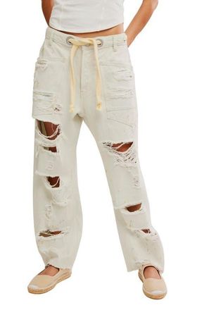 Free People We the Free Moxie Mid Rise Barrel Jeans in Sea Mist at Nordstrom, Size 24