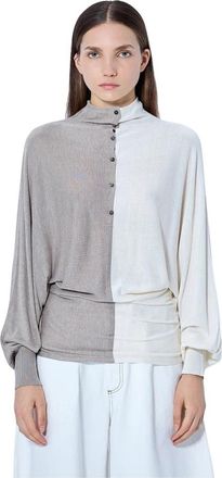 Jacquemus Le Losange Gebreide Polo - Dames - Longsleeves - Beige - 2XS - Leer - Tops