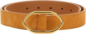 Jacquemus Belt with Gold-Tone Geometric Buckle and Suede Calfskin Finish