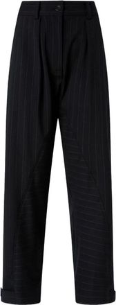 Pinko Pastafoglia Broek - Dames - Straight fit broeken - Blauw - M - Wol - Broeken