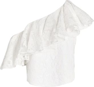 Giambattista Valli Blusa monospalla in pizzo - Bianco