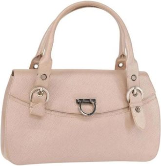 Ferragamo Pre-owned Handbags, female, Pink, Size: ONE SIZE Pre-owned Leather Handbag