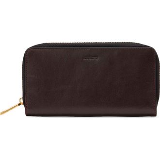 AllSaints Lena Continental Leather Wallet in Burnt Umber Red at Nordstrom