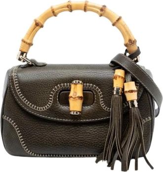 Gucci Pre-owned Mini Bags, female, Green, Size: ONE SIZE Pre-owned New Bamboo Satchel