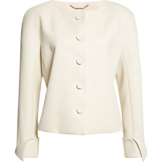 Chlo&eacute; Wool Grain de Poudre Jacket in Desertic Brown at Nordstrom, Size 10 Us